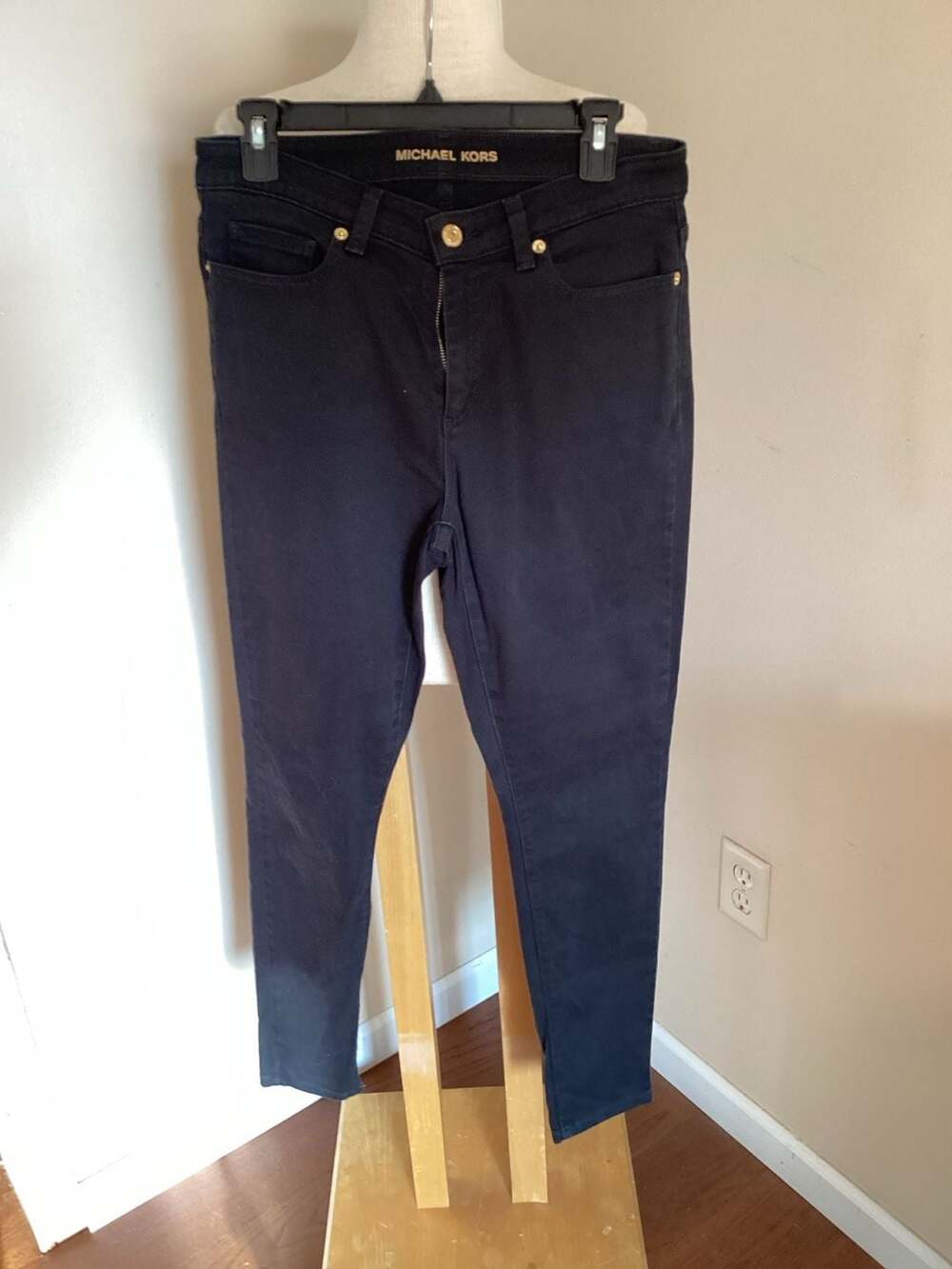 Michael Kors Izzy Skinny Black Stretch Denim Jeans Size 8